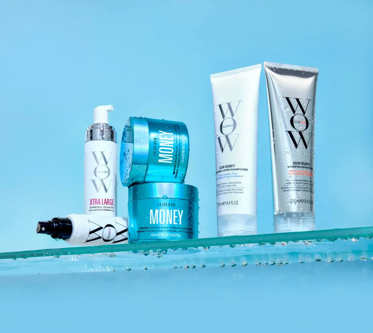 Color Wow Sortiment: Xtra Large Volumizer, Root Cover Up, Money Masque, Color Security Shampoo und Conditioner